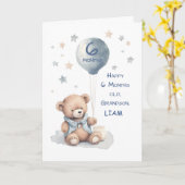 Grandson 6 Monate Geburtstag Personalize Teddy Bär Karte (Gelbe Blume)