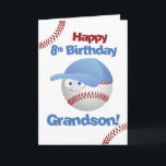 Grandson 8. Geburtstag Funny Baseball Face Karte<br><div class="desc">Nehmen Sie an der Geburtstagsliga der Champions mit unserer Baseball-Themenkarte zum achten Geburtstag teil. Die aufspringenden Buchstaben und der Baseballcharakter sorgen für eine Touch Spaß. Feiern Sie einen Zuhause-Lauf der Freude mit einer besonderen Insider-Botschaft,  die mit Ihrem achtjährigen Stern groß wird!</div>