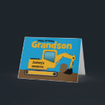 Grandson 8. Geburtstag Gelber Bagger Name hinzufüg Karte<br><div class="desc">Eine lustige achte Geburtstagskarte für einen Enkel, der Baumaschinen und Erdbeweger Liebe. Es hat einen gelben Bagger an der Vorderseite mit einem Bereich auf dem Taxi, wo Sie den Namen der Baufirma in den Namen Ihres Enkels ändern können. Die Nummer 8 wird im Eimer des Diggers zusammengefasst.Wenn Sie die große...</div>
