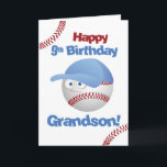 Grandson 9. Geburtstag Funny Baseball Face Karte<br><div class="desc">Feiern Sie mit unserer Baseballkarte zum neunten Geburtstag einen Zuhause-Lauf der Freude. Die aufspringenden Briefe und das lustige Baseball-Set sind die Bühne für eine epische Feier. Im Inneren finden Sie eine herzliche Botschaft,  die das Gefühl der inneren Botschaft widerspiegelt - ein perfektes Spiel für den großen Tag Ihres Enkels!</div>