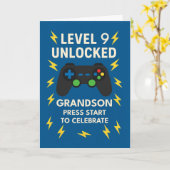 Grandson 9. Geburtstag Game Controller Alter 9 Karte (Gelbe Blume)