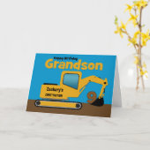 Grandson 9. Geburtstag Gelber Bagger Name hinzufüg Karte (Gelbe Blume)