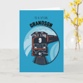 Grandson 9th Birthday Train, Boy, Blue Karte (Gelbe Blume)