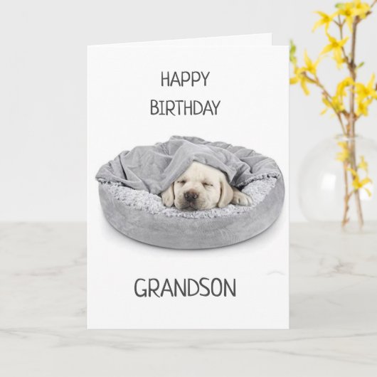 GRANDSON AM GEBURTSTAG! KARTE (Gelbe Blume)