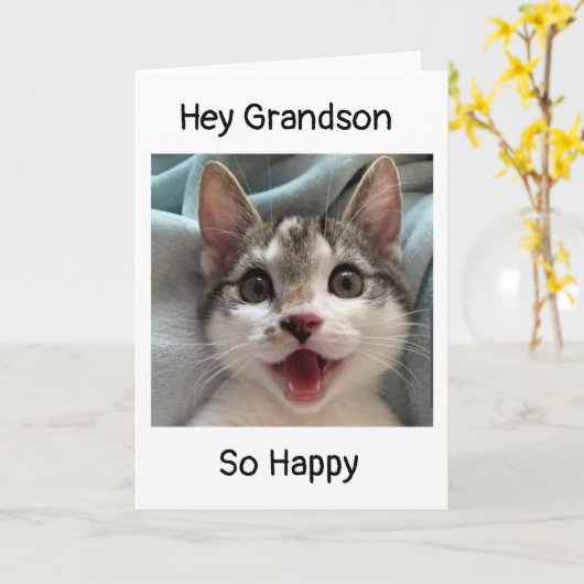 **GRANDSON** AM GEBURTSTAG! KARTE (Gelbe Blume)