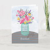 Grandson Anniversary Segen Jar Vase mit Blume Karte (Vorderseite)