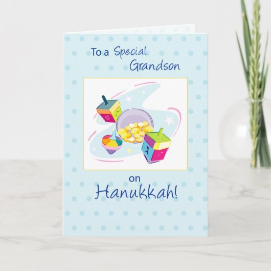 Grandson auf Hanukkah Feiertagskarte (Vorderseite)