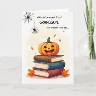 Grandson Away an der School Funny Halloween Spider Karte