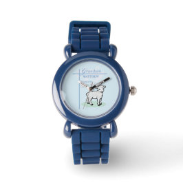 Grandson Baptisk Blue Boy Lamb Personalisiert Armbanduhr