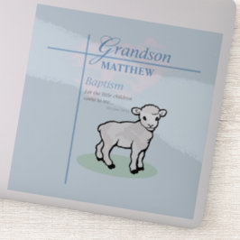 Grandson Baptisk Blue Boy Lamb Personalisiert Aufkleber