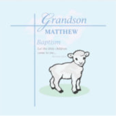 Grandson Baptisk Blue Boy Lamb Personalisiert Aufkleber (Vorderseite)