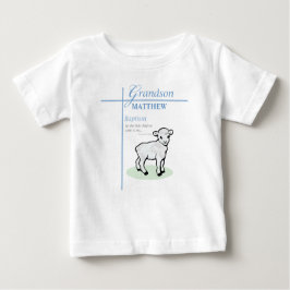 Grandson Baptisk Blue Boy Lamb Personalisiert Baby T-shirt