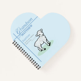 Grandson Baptisk Blue Boy Lamb Personalisiert Notizblock