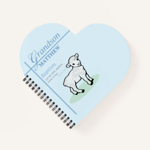 Grandson Baptisk Blue Boy Lamb Personalisiert Notizblock