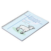 Grandson Baptisk Blue Boy Lamb Personalisiert Notizblock (Linke Seite)