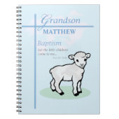 Grandson Baptisk Blue Boy Lamb Personalisiert Notizblock (Vorderseite)