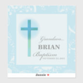 Grandson Baptisk Blue Lace Personalisiert Aufkleber (Blatt)