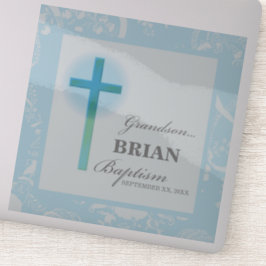 Grandson Baptisk Blue Lace Personalisiert Aufkleber