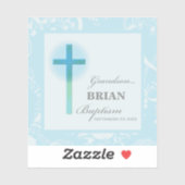 Grandson Baptisk Blue Lace Personalisiert Aufkleber (Blatt)