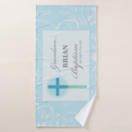 Grandson Baptisk Blue Lace Personalisiert Badehandtuch