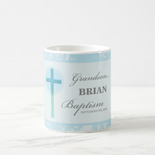 Grandson Baptisk Blue Lace Personalisiert Kaffeetasse