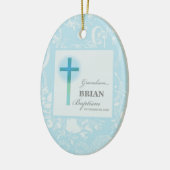 Grandson Baptisk Blue Lace Personalisiert Keramik Ornament (Links)