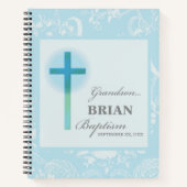 Grandson Baptisk Blue Lace Personalisiert Notizblock (Vorderseite)