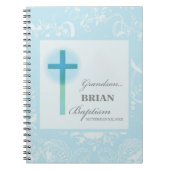 Grandson Baptisk Blue Lace Personalisiert Notizblock (Vorderseite)