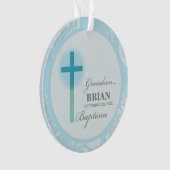 Grandson Baptisk Blue Lace Personalisiert Ornament (Vorderseite)