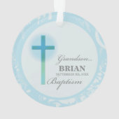 Grandson Baptisk Blue Lace Personalisiert Ornament (Rückseite)