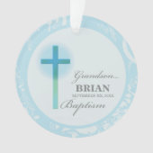 Grandson Baptisk Blue Lace Personalisiert Ornament (Vorderseite)