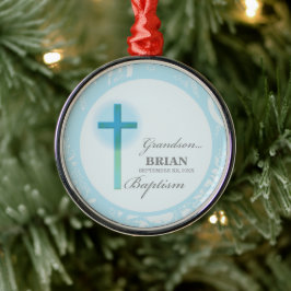 Grandson Baptisk Blue Lace Personalisiert Ornament Aus Metall