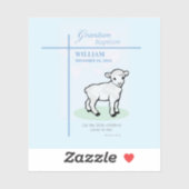 Grandson Baptisk Blue Lamb Personalisiert Aufkleber (Blatt)
