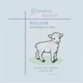 Grandson Baptisk Blue Lamb Personalisiert Aufkleber (Vorderseite)