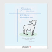 Grandson Baptisk Blue Lamb Personalisiert Aufkleber (Blatt)