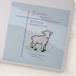 Grandson Baptisk Blue Lamb Personalisiert Aufkleber