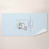 Grandson Baptisk Blue Lamb Personalisiert Badehandtuch (Badehandtuch)