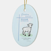 Grandson Baptisk Blue Lamb Personalisiert Keramik Ornament (Links)