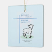 Grandson Baptisk Blue Lamb Personalisiert Keramikornament (Links)