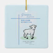 Grandson Baptisk Blue Lamb Personalisiert Keramikornament (Rückseite)