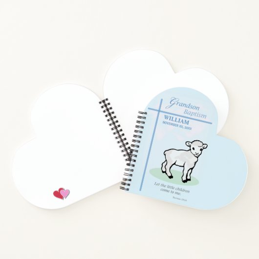 Grandson Baptisk Blue Lamb Personalisiert Notizblock (Innenseite)