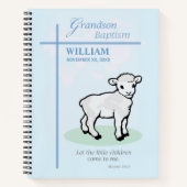 Grandson Baptisk Blue Lamb Personalisiert Notizblock (Vorderseite)