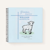 Grandson Baptisk Blue Lamb Personalisiert Notizblock (Vorderseite)