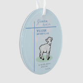 Grandson Baptisk Blue Lamb Personalisiert Ornament (Vorderseite)