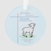 Grandson Baptisk Blue Lamb Personalisiert Ornament (Vorderseite)