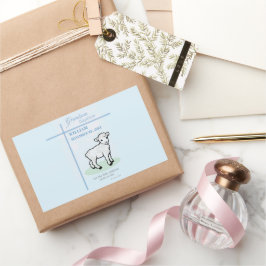 Grandson Baptisk Blue Lamb Personalisiert Rechteckiger Aufkleber