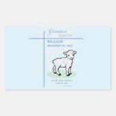 Grandson Baptisk Blue Lamb Personalisiert Rechteckiger Aufkleber (Vorderseite)
