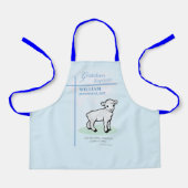 Grandson Baptisk Blue Lamb Personalisiert Schürze (Vorderseite)