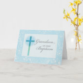 Grandson Baptism Blue Lace Karte (Gelbe Blume)