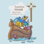 Grandson Baptism Noahs Ark Personalisiert Aufkleber (Vorderseite)